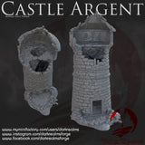 "Castle argent", La tour a dés en ruine