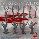 "Evergreen wilds", Arbres sans feuillages